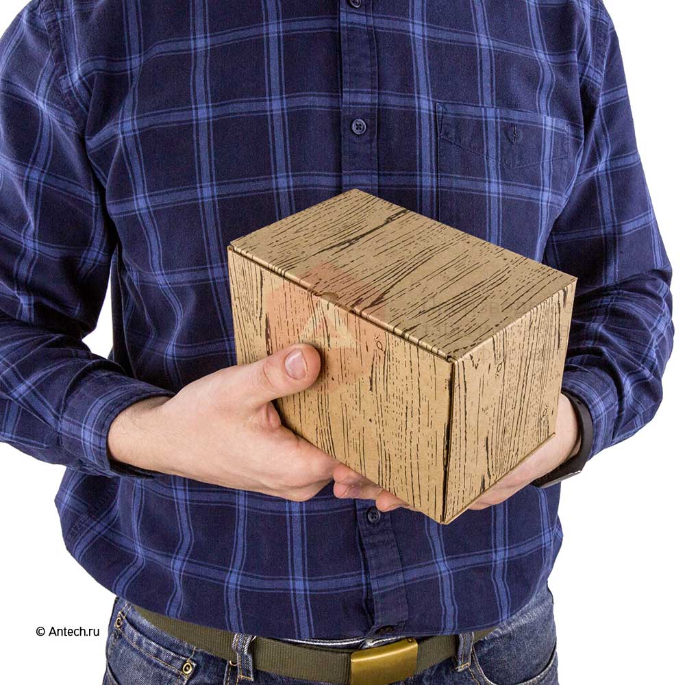Картонная коробка "Wood" 195x155x100 мм МГК Т−24E бурый (фото 6) – купить в Москве