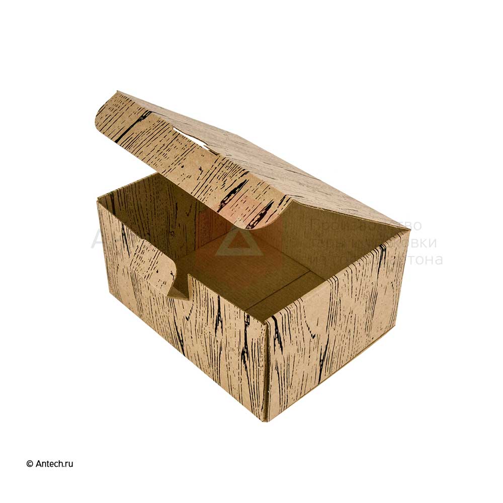 Картонная коробка "Wood" 195x155x100 мм МГК Т−24E бурый (фото 5) – купить в Москве