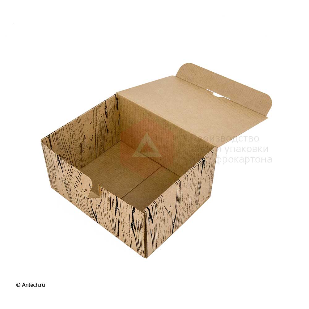 Картонная коробка "Wood" 195x155x100 мм МГК Т−24E бурый (фото 2) – купить в Москве