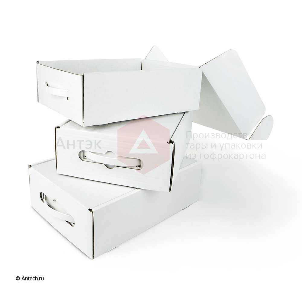 Коробка с ручкой 220x320x100 мм Т−24B белый (фото 4) – купить в Москве
