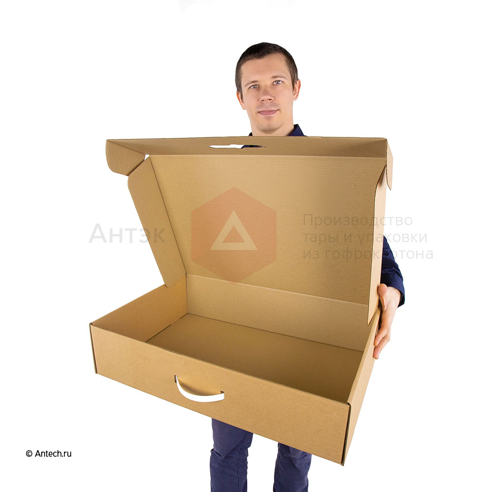 Коробка-чемодан с ручкой 600x400x140 мм Т−24B бурый (фото 4) – купить в Москве