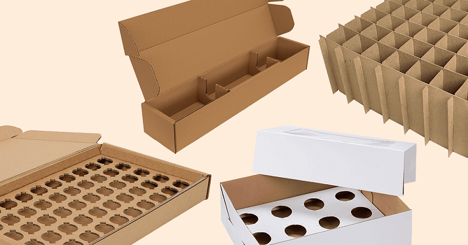 Крафт коробка органайзер с совмещенной крышкой для доставки еды