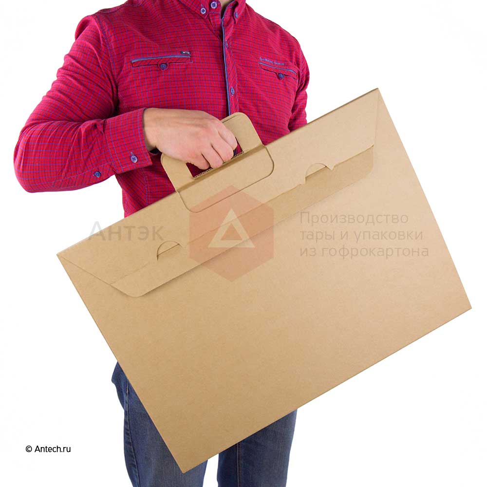Коробка с ручкой для картины 600x430x30 мм Т−24B бурый (фото 6) – купить в Москве