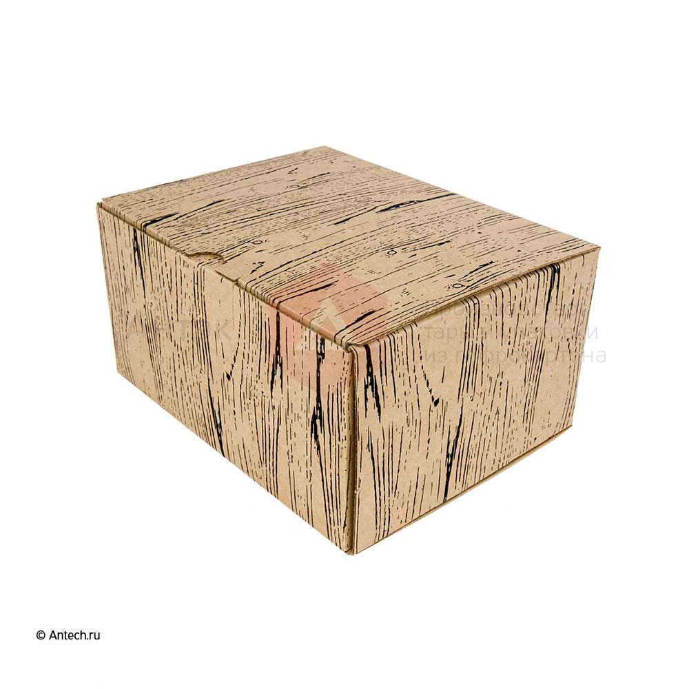Картонная коробка "Wood" 195x155x100 мм МГК Т−24E бурый (фото 4) – купить в Москве